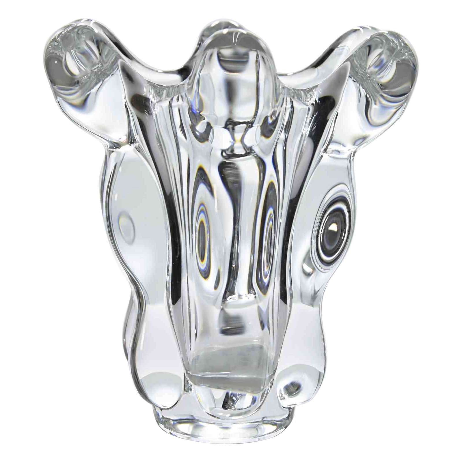 Vintage Glass Vase by Vannes-Le-Châtel Et Vierzon, France, circa 1950s