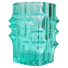Vase en verre vintage, connu sous le nom d'« Abstract » par Sklo Union, République tchèque