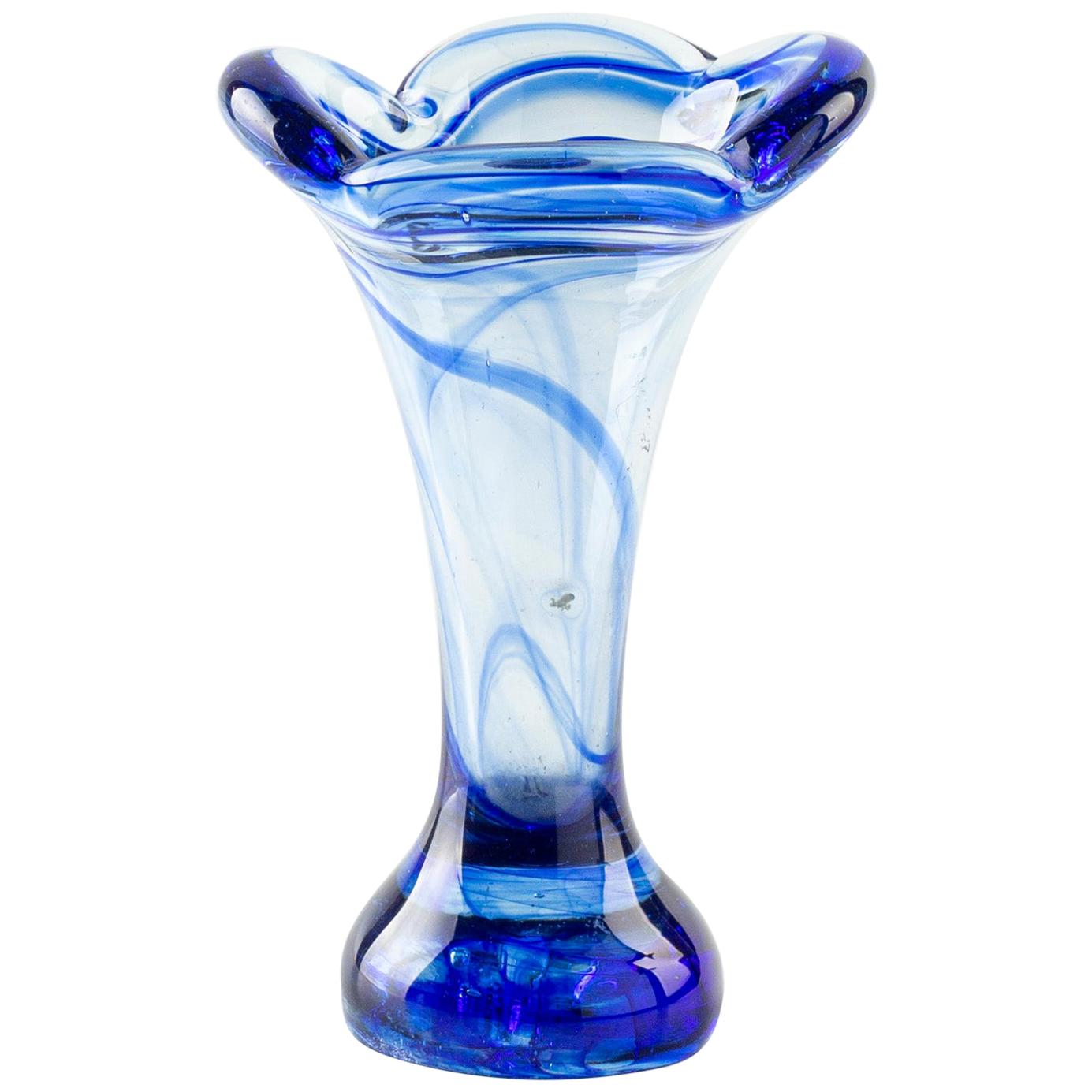 Vintage Glass Vase, Northern Europe, 1970 For Sale
