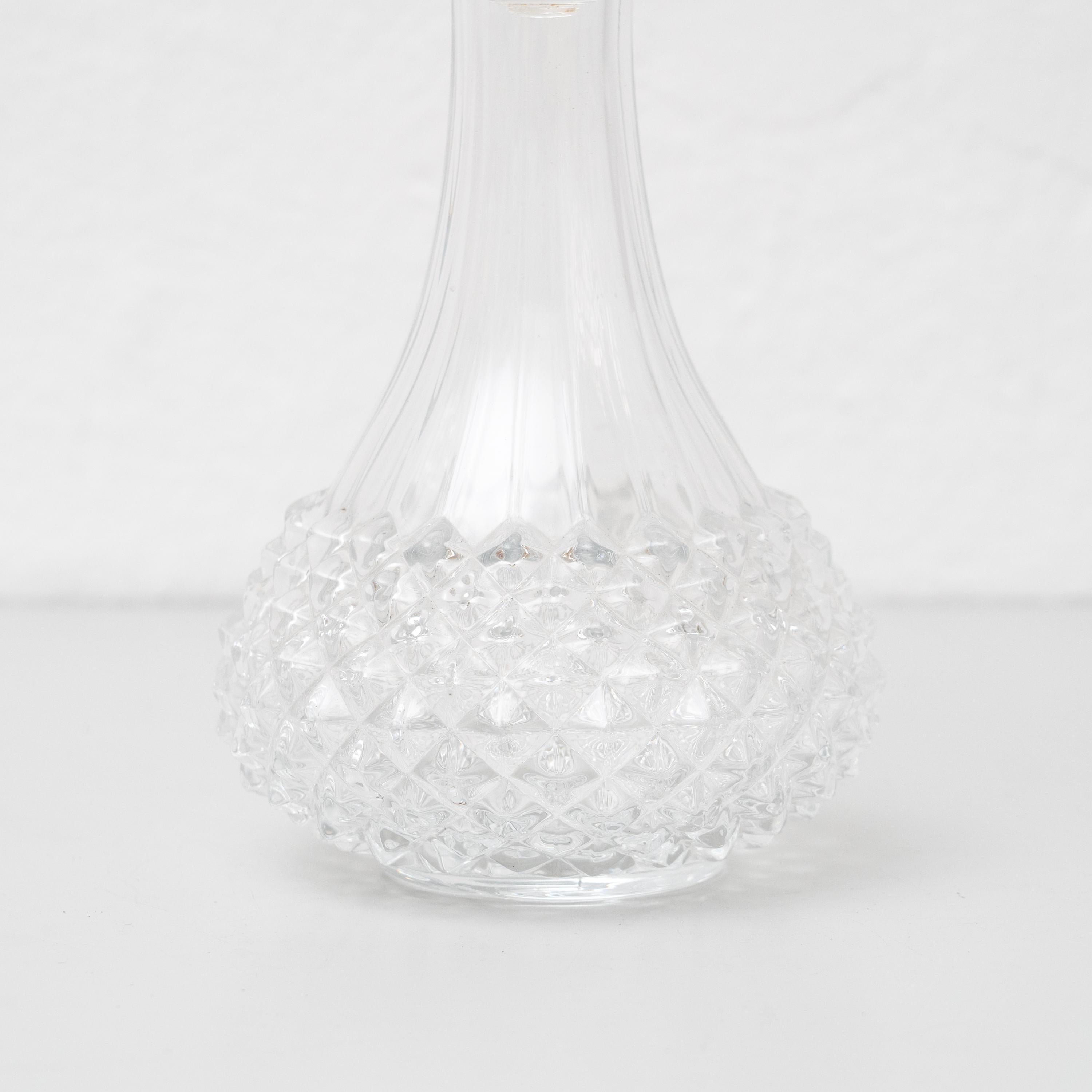 Vaso di vetro d'epoca con cappuccio a diamante, circa 1930 in vendita 7