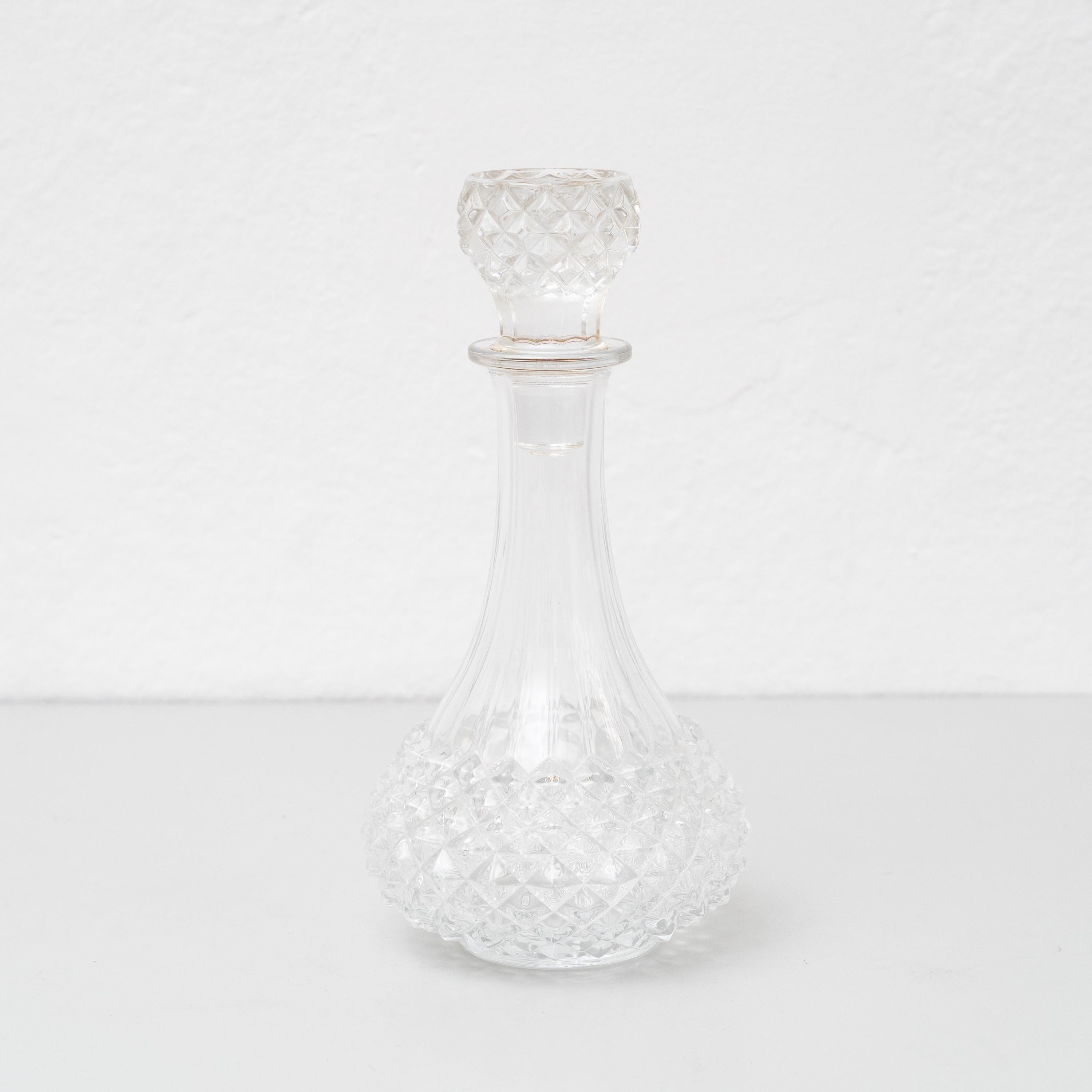 Rustico Vaso di vetro d'epoca con cappuccio a diamante, circa 1930 in vendita
