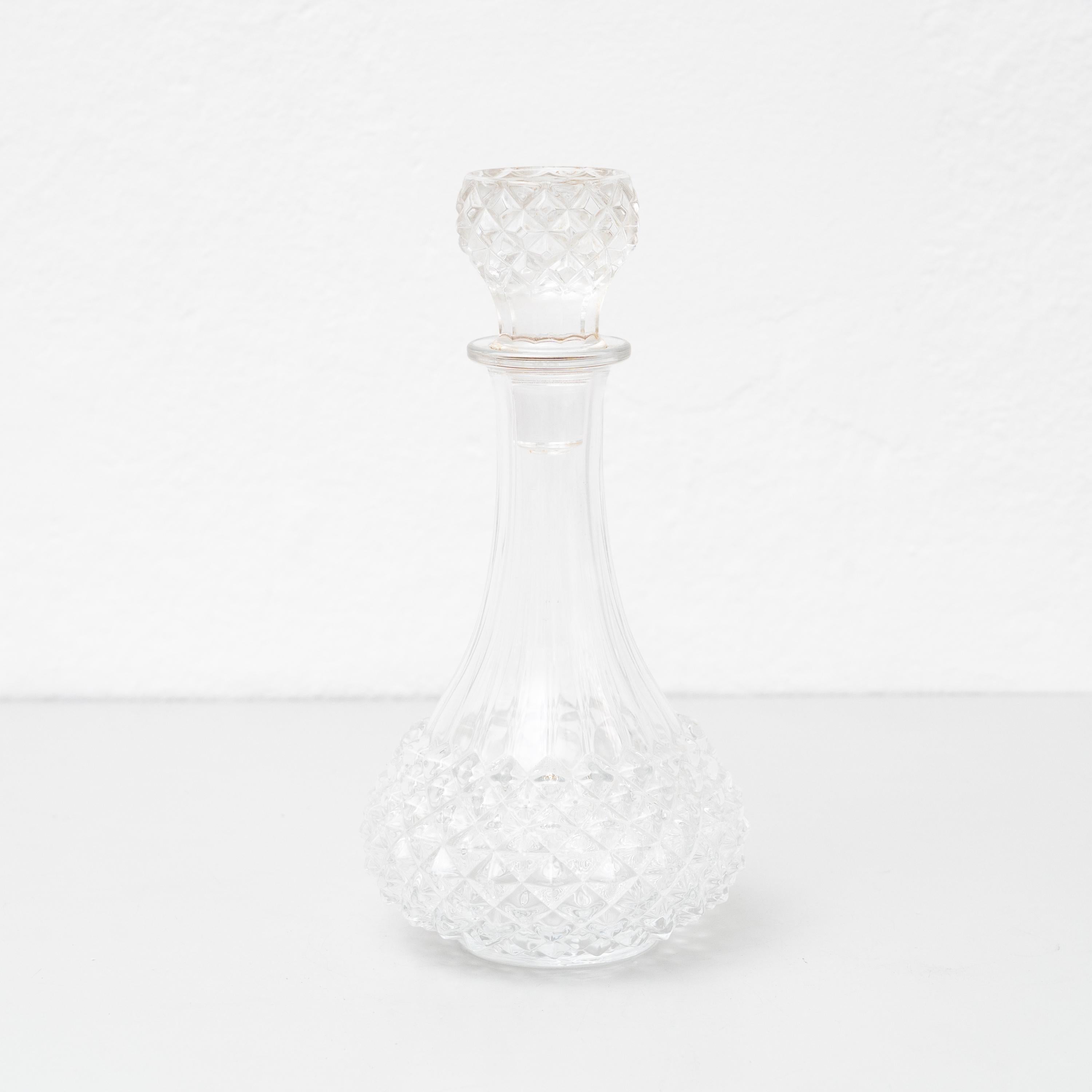 Spagnolo Vaso di vetro d'epoca con cappuccio a diamante, circa 1930 in vendita