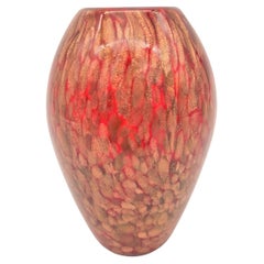 Vintage Glass Vase With Gold Glitter by Murano Italy. 1950 - 1959