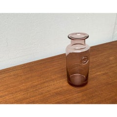 1970s Vintage Pink Glass Vase with Seal Ornament, Good Condition