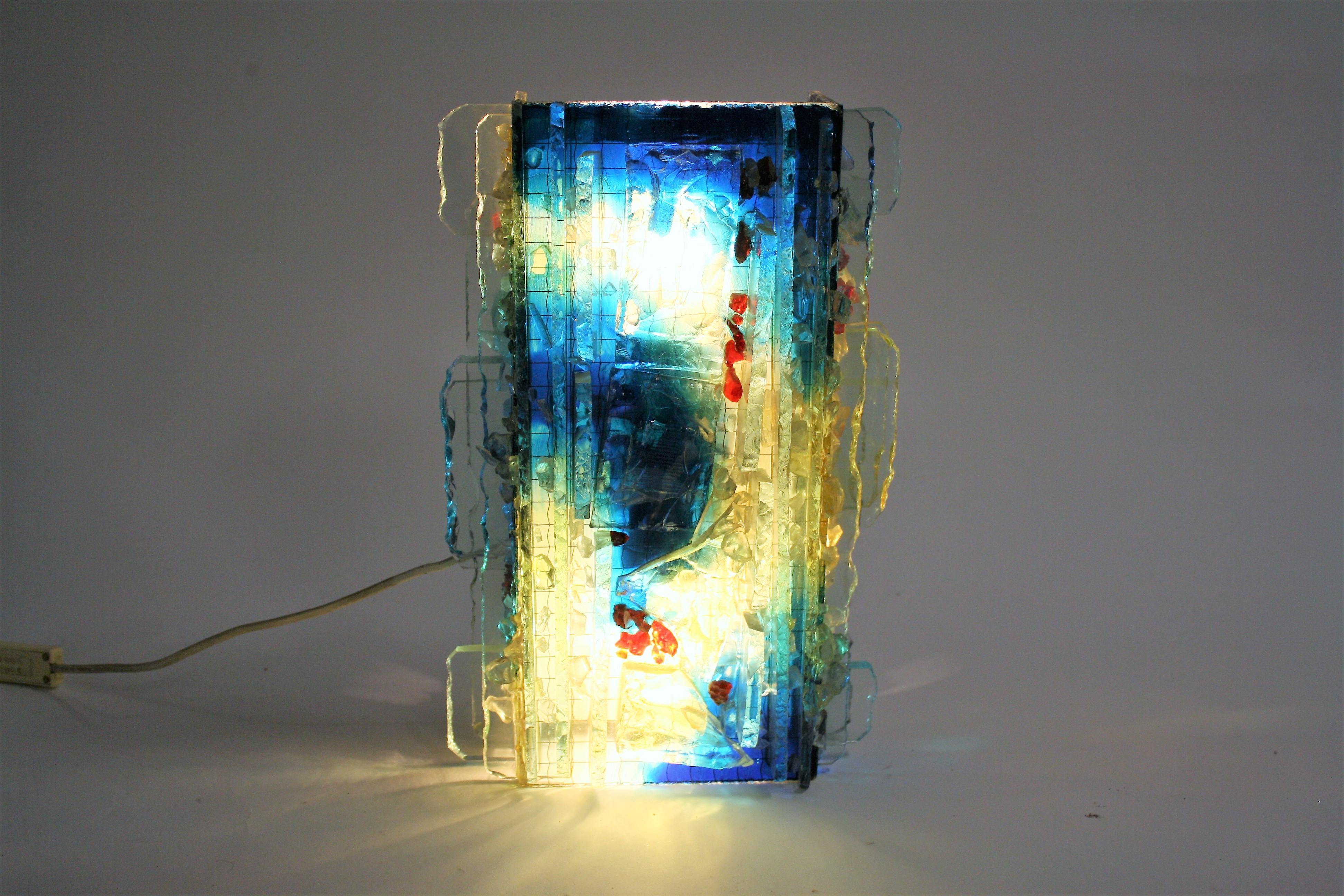 Mid-Century Modern Vintage Glass Wall Lamp by W. van Oyen for RAAK, 1960s