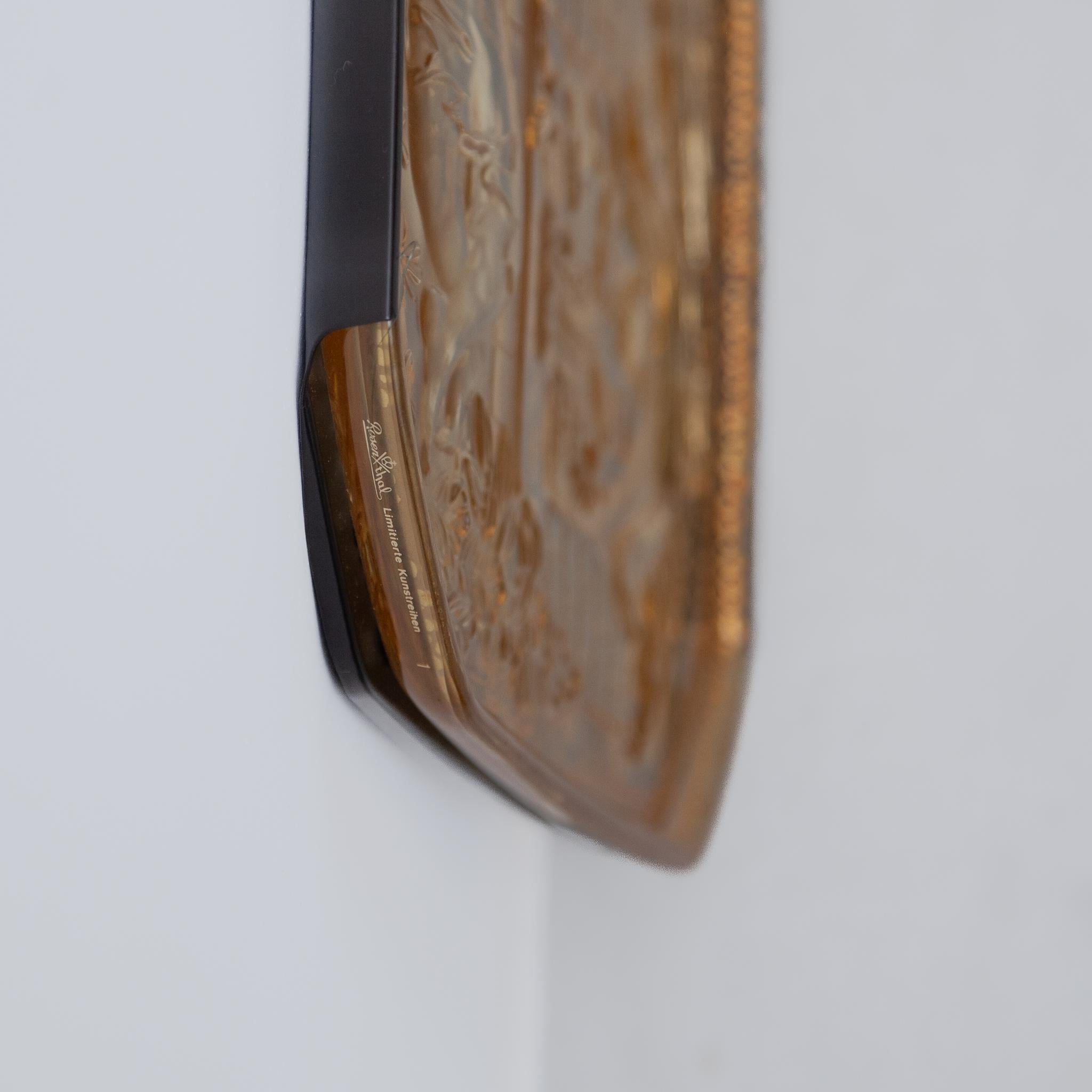Vintage Glass Wall Mounted Plate by Bjorn Winblad for Rosenthal, 1986 For Sale 5