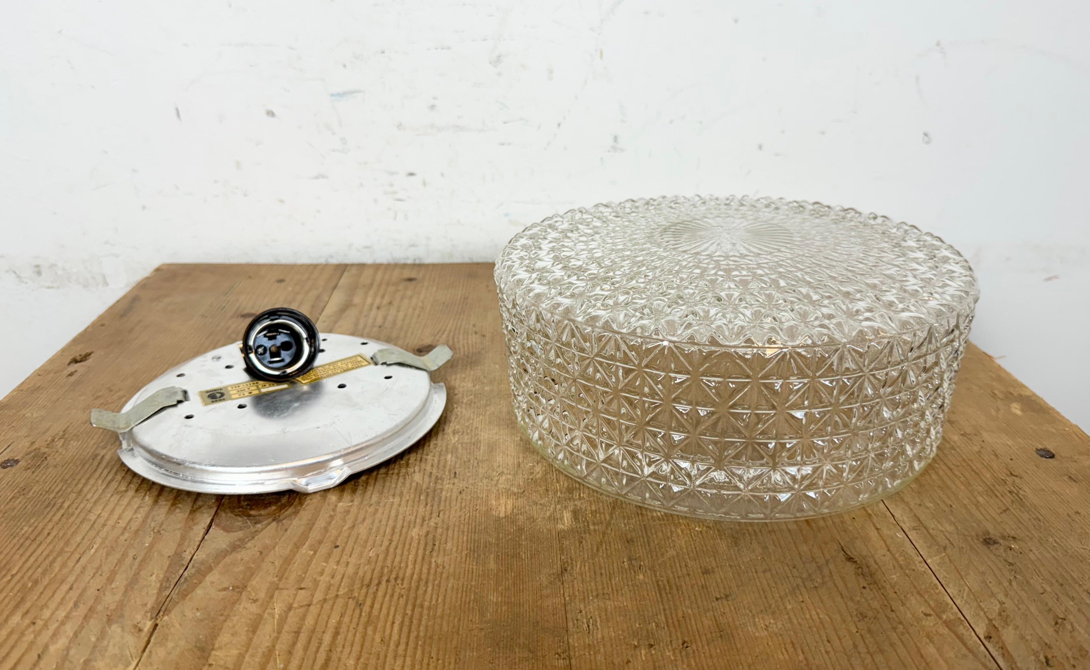 Vintage Glass Wall or Ceiling Light, 1970s For Sale 5