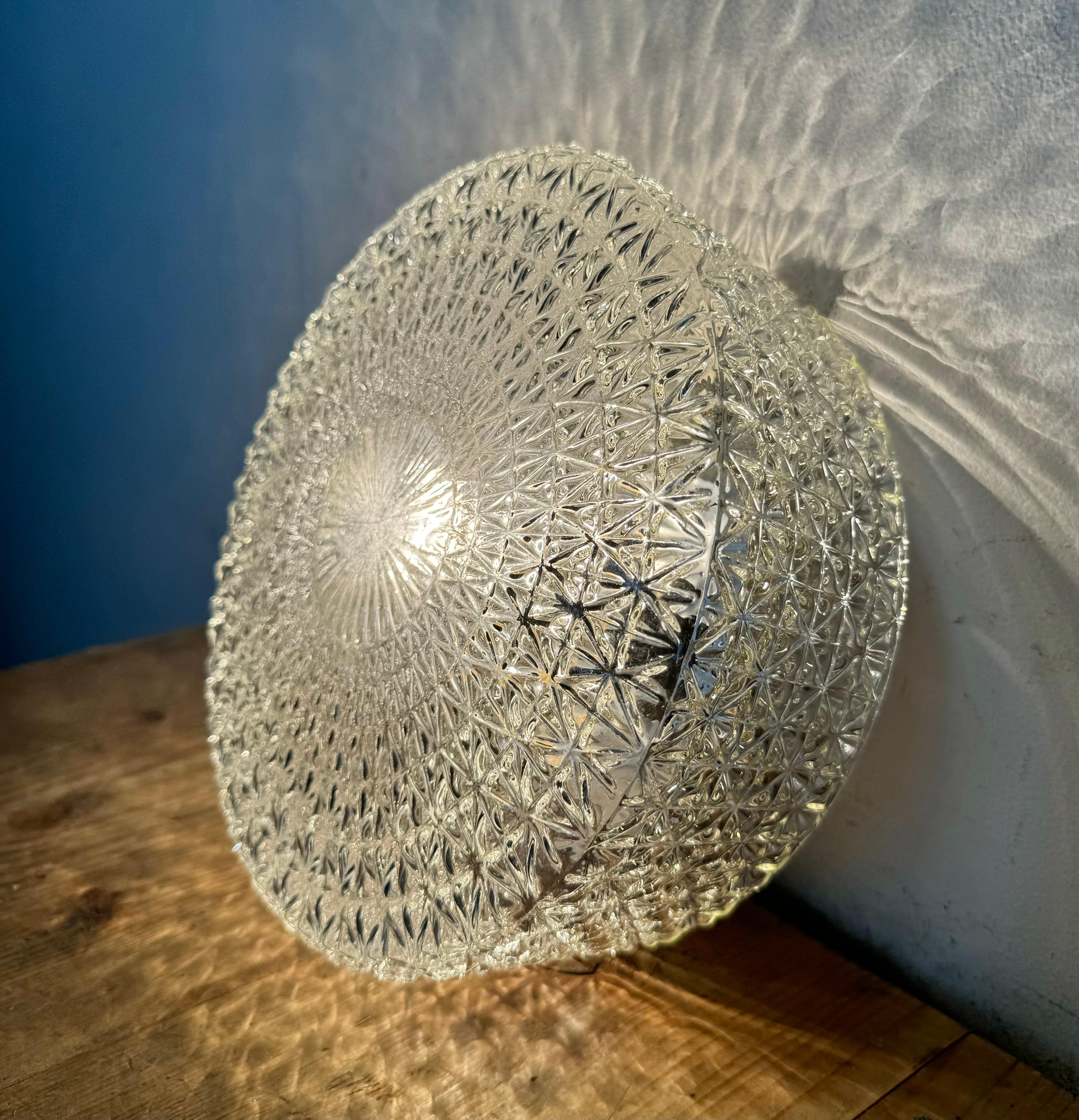 Vintage Glass Wall or Ceiling Light, 1970s For Sale 6