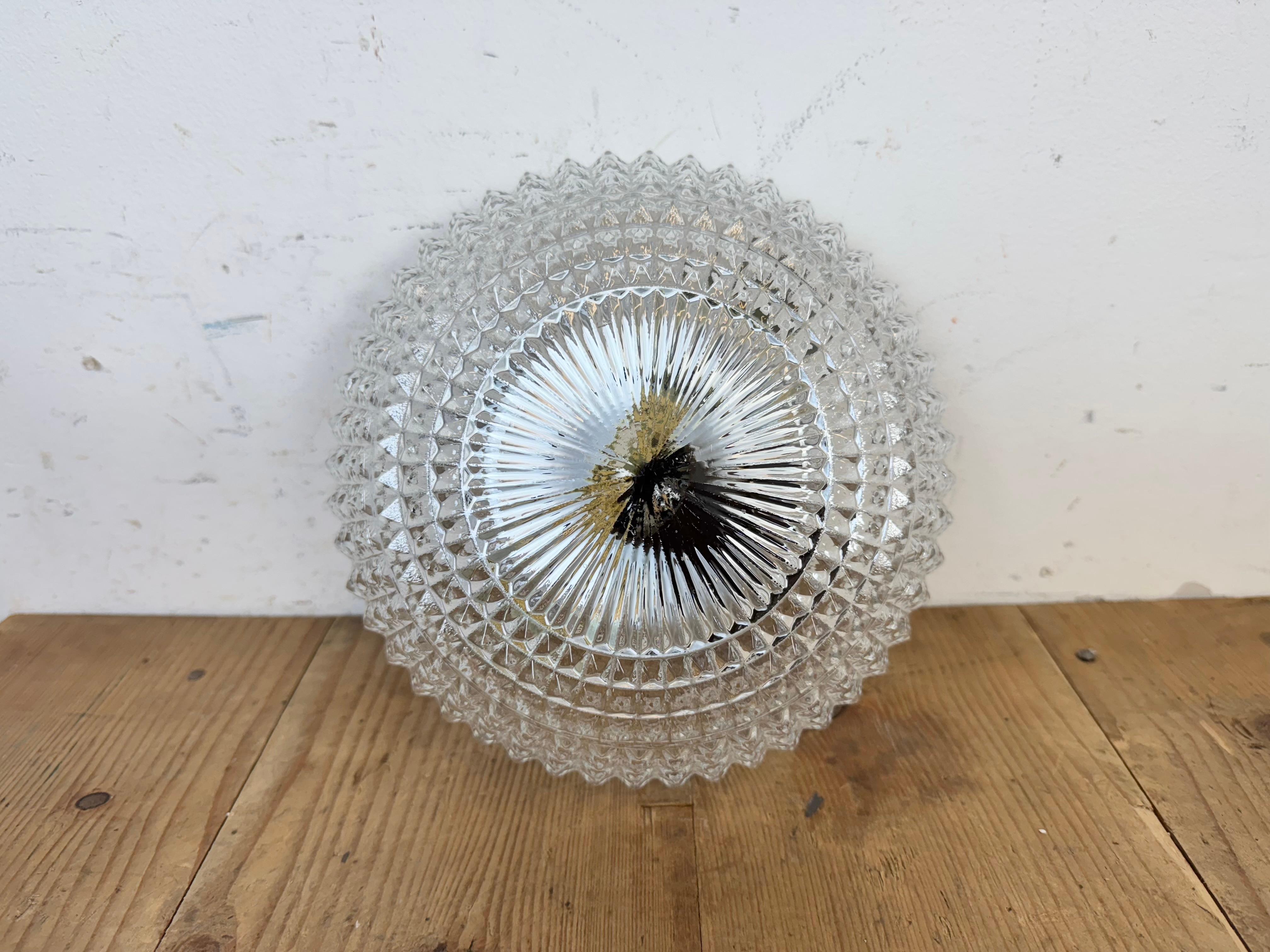Lampada da parete o soffitto in vetro vintage, anni '70 in vendita 5