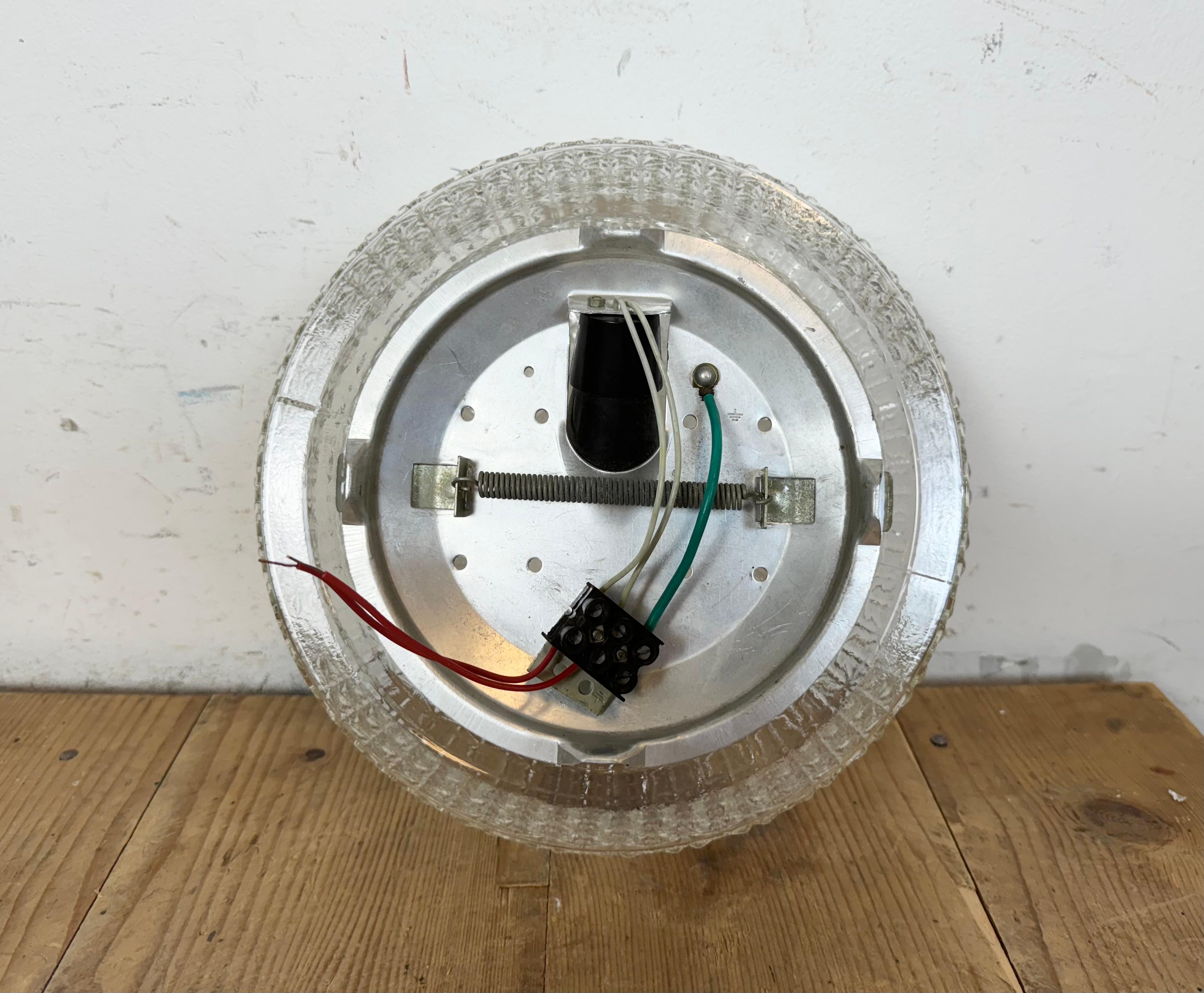 Vintage Glass Wall or Ceiling Light, 1970s For Sale 7