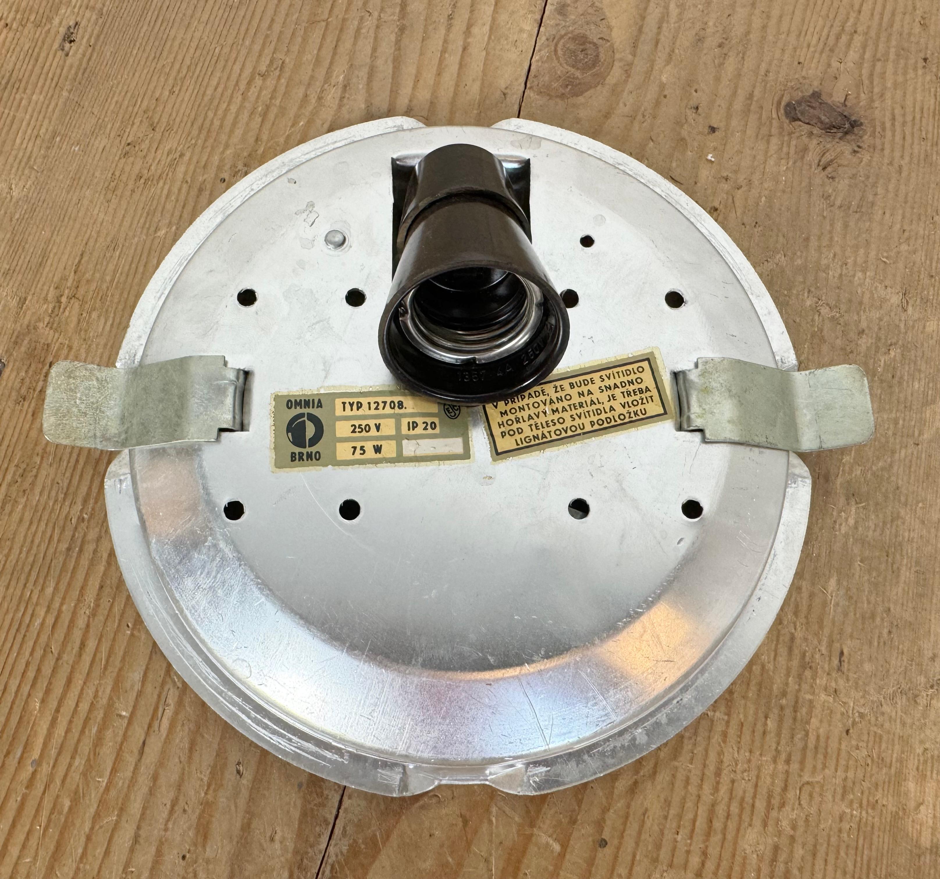 Vintage Glass Wall or Ceiling Light, 1970s For Sale 8