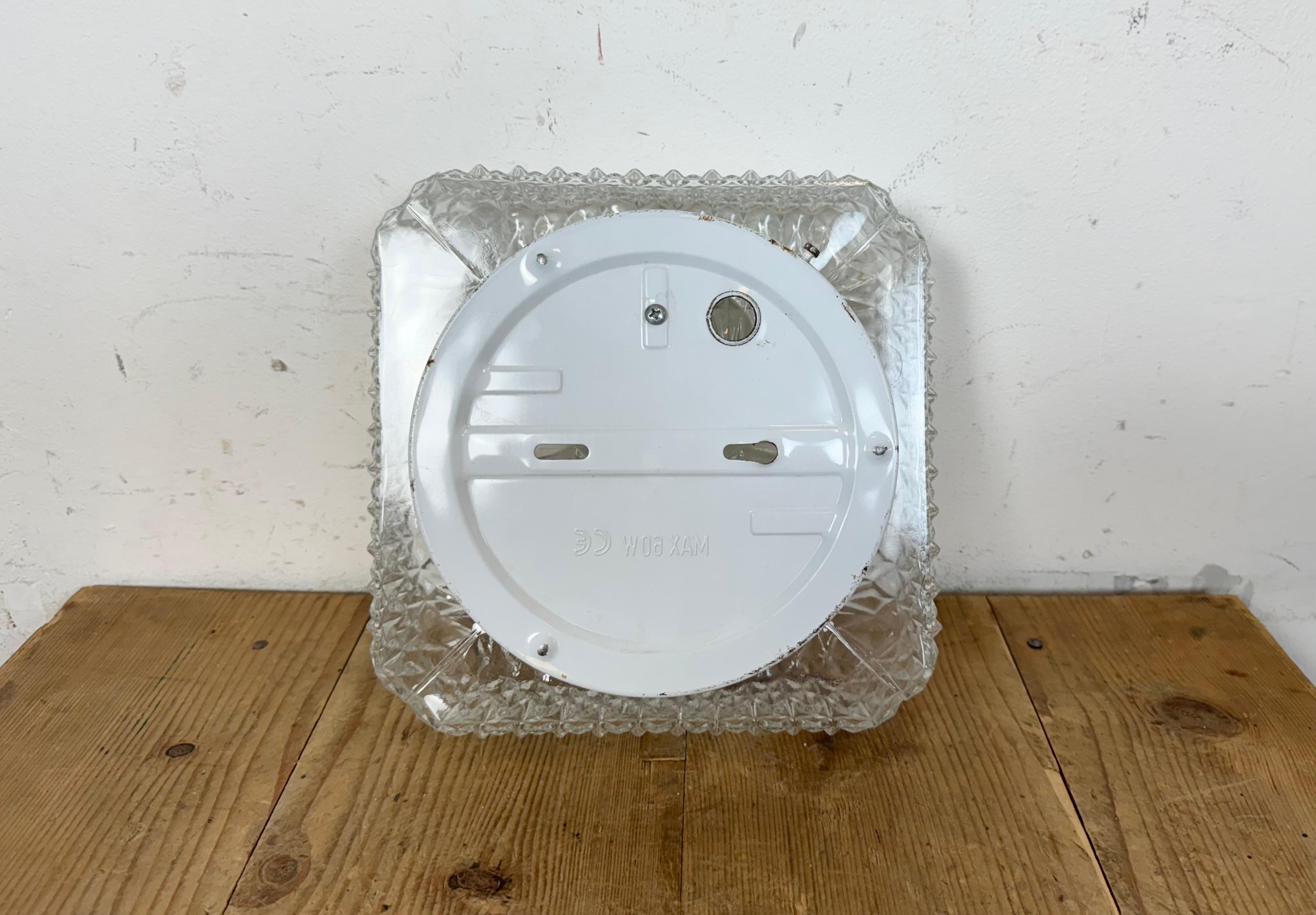 Vintage Glass Wall or Ceiling Light, 1970s For Sale 8