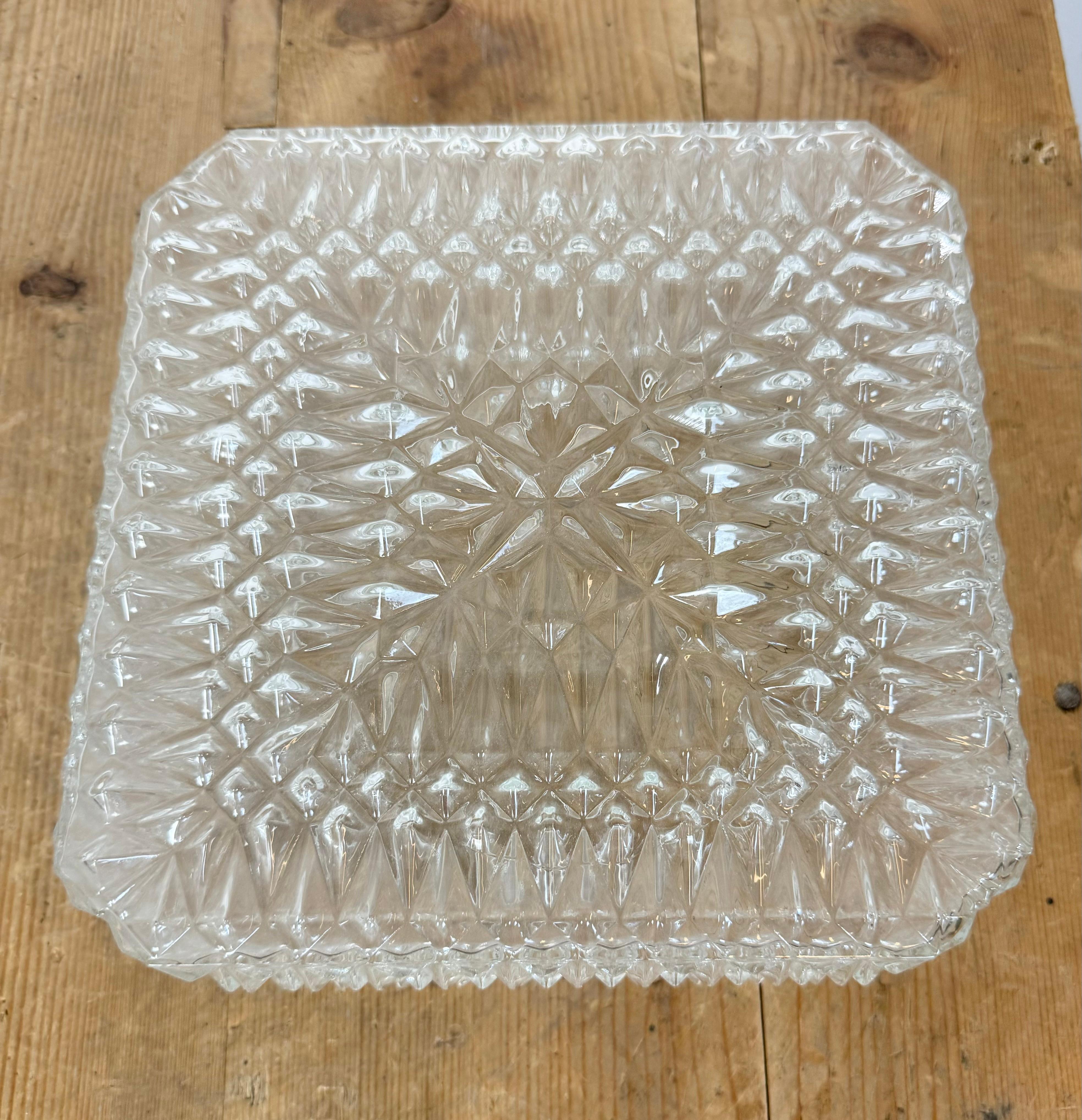 Vintage Glass Wall or Ceiling Light, 1970s For Sale 9