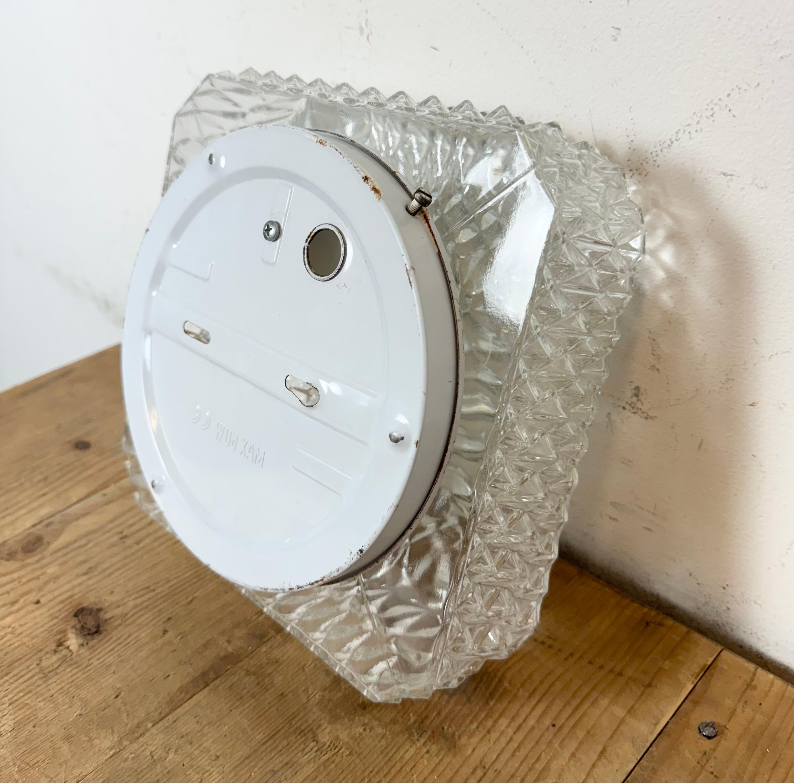Vintage Glass Wall or Ceiling Light, 1970s For Sale 11