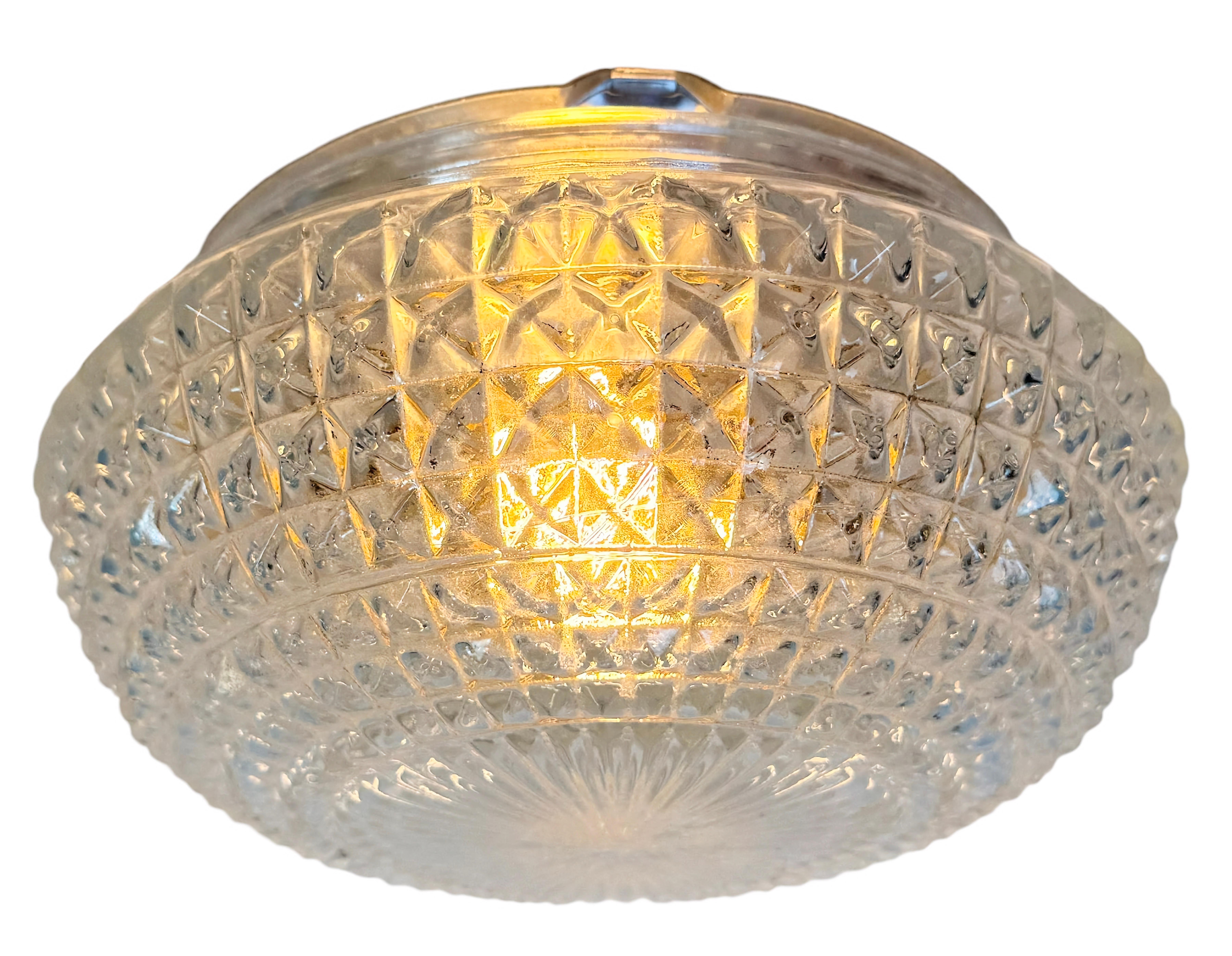 Ceco Lampada da parete o soffitto in vetro vintage, anni '70 in vendita