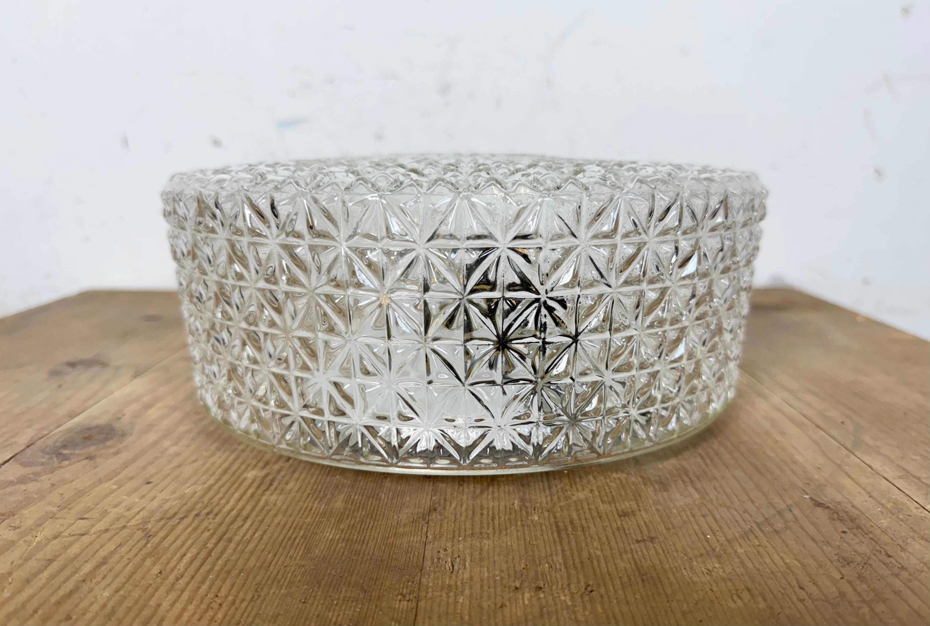 Late 20th Century Vintage Glass Wall or Ceiling Light, 1970s For Sale