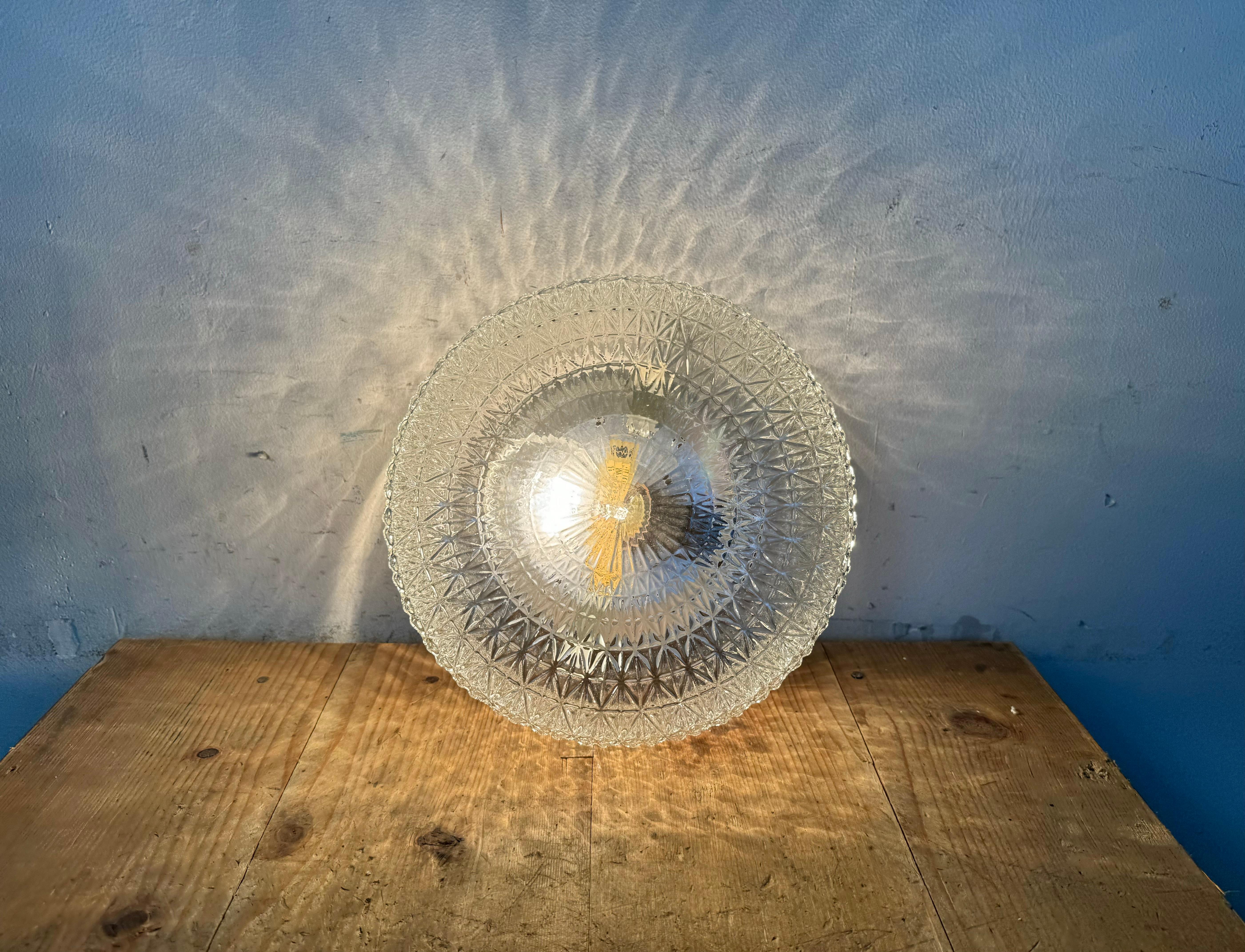 Vintage Glass Wall or Ceiling Light, 1970s For Sale 1