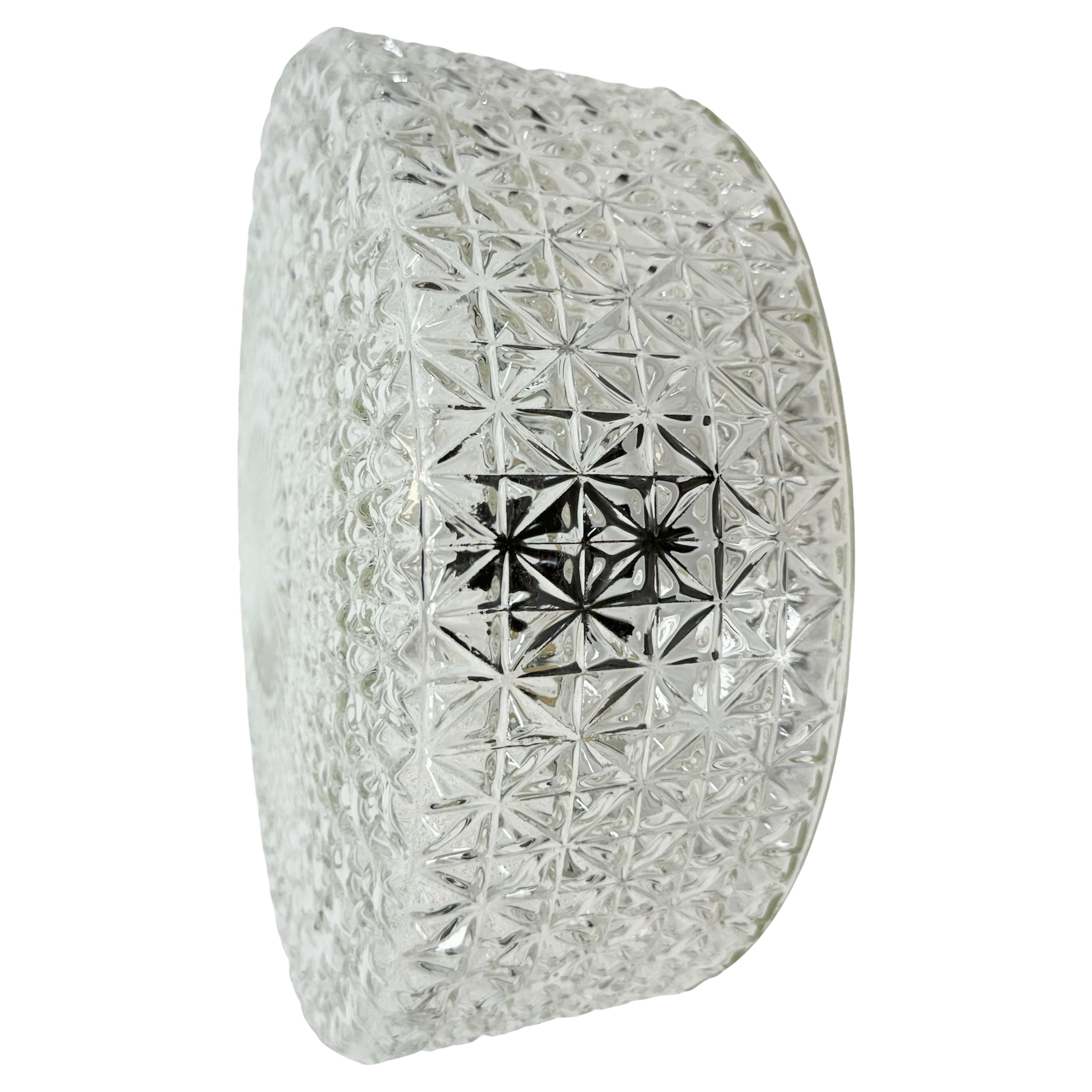 Vintage Glass Wall or Ceiling Light, 1970s