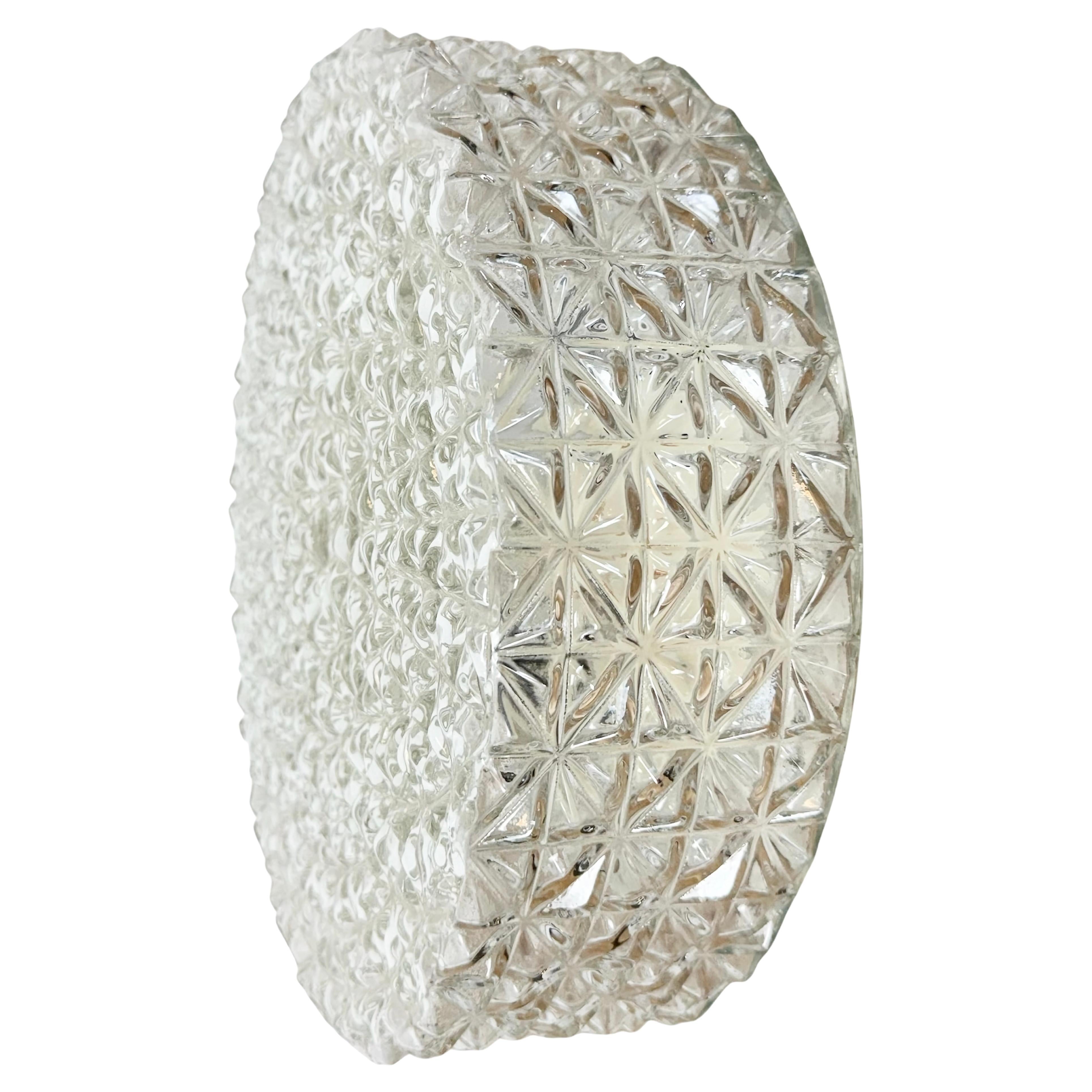 Vintage Glass Wall Or Ceiling Light, 1970s