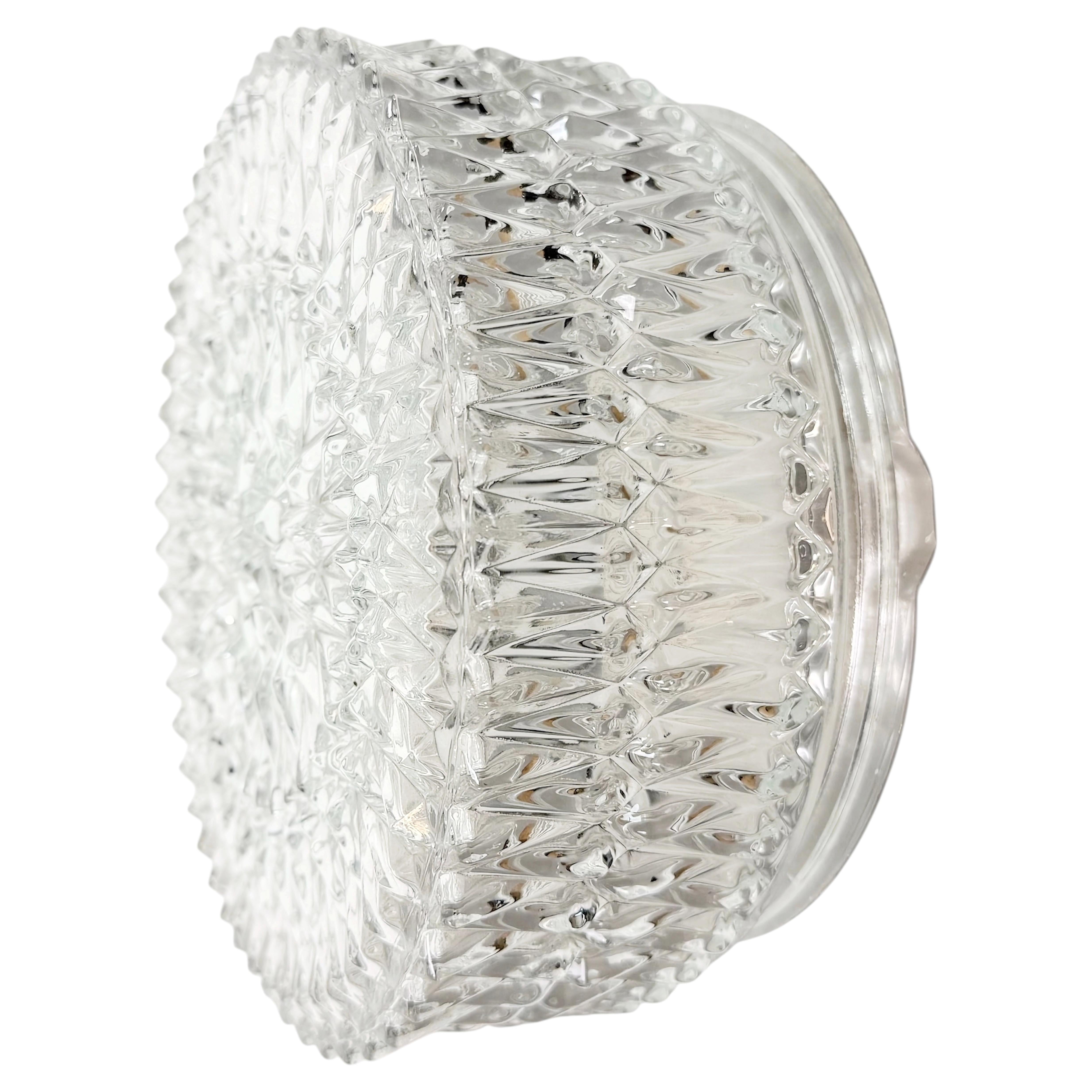 Vintage Glass Wall Or Ceiling Light, 1970s