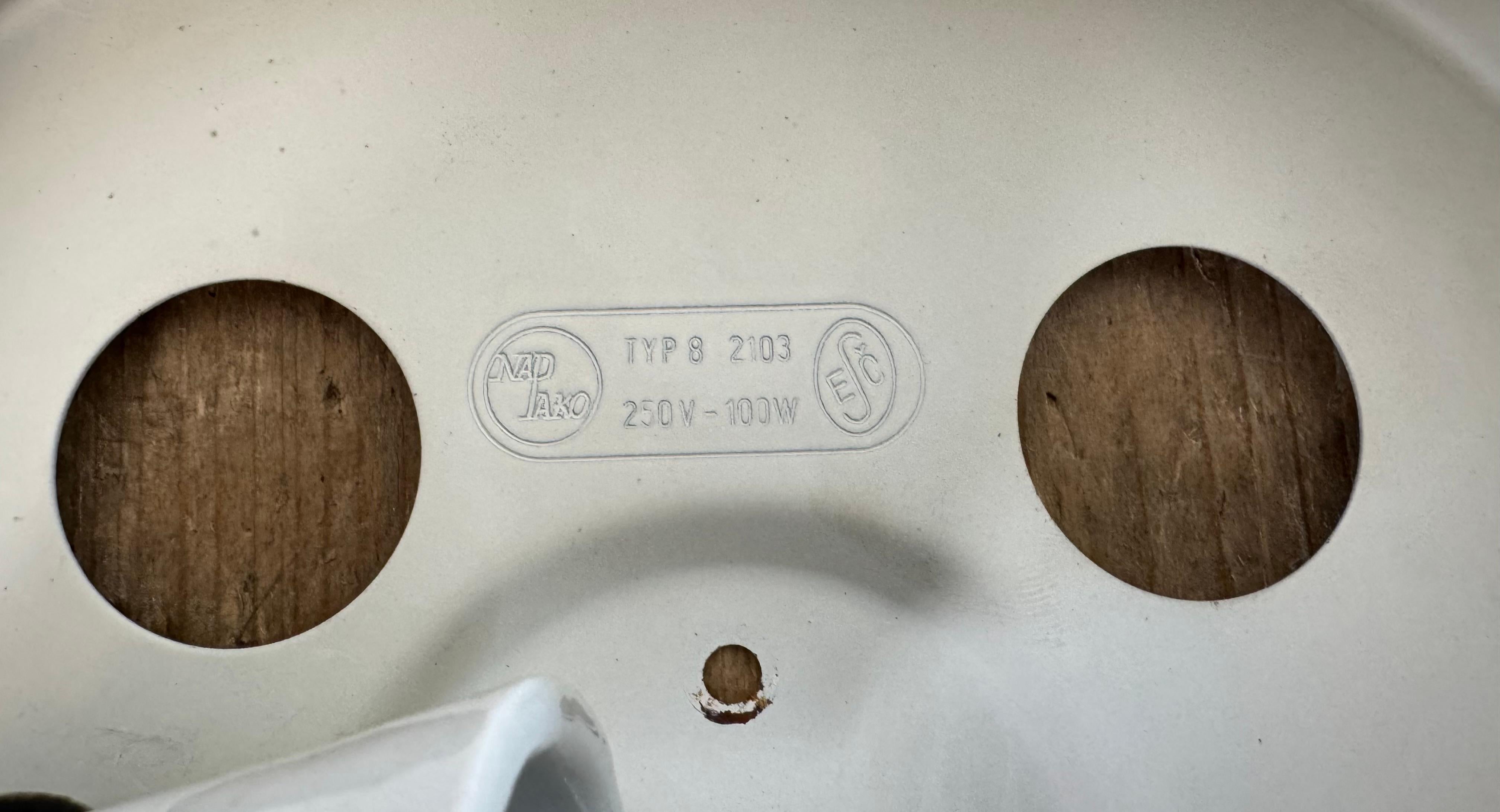 Wand- oder Deckenleuchte aus Glas aus Napako, 1970er Jahre im Angebot 11