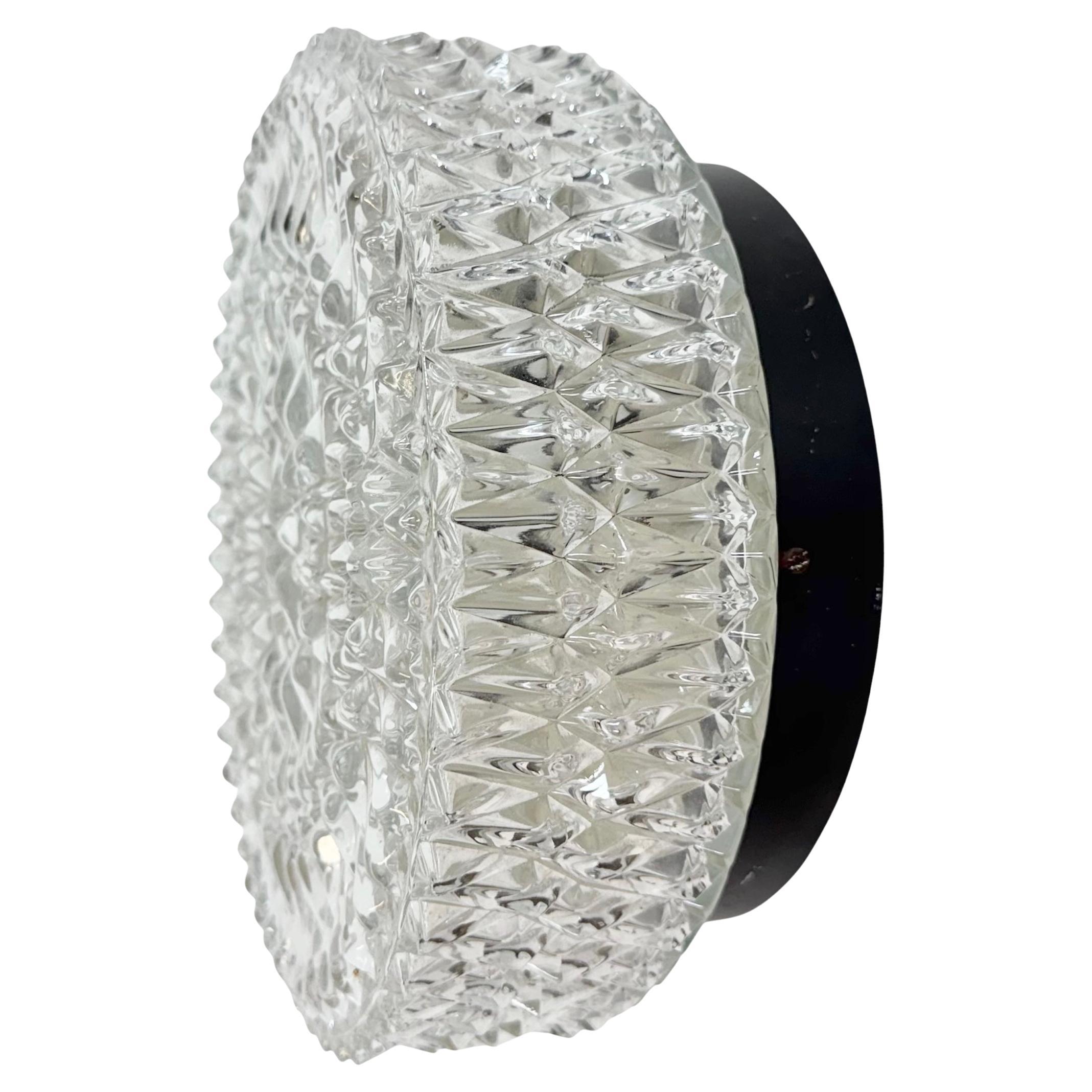 Vintage Glass Wall or Ceiling Light from Napako, 1970s