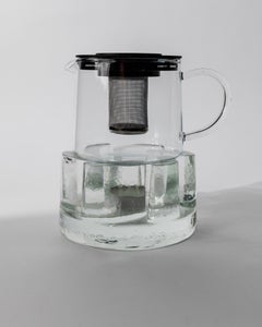 Vintage Glass Warmer by Georgshütte with Heavy Brutalist Glass Design, 1970s