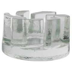 Vintage Glass Warmer by Georgshütte with Heavy Brutalist Glass Design, 1970s
