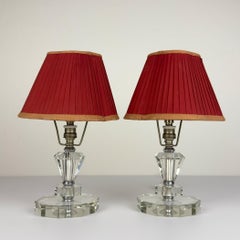 Vintage glasses table lamps, Set of 2, Italy 1950s