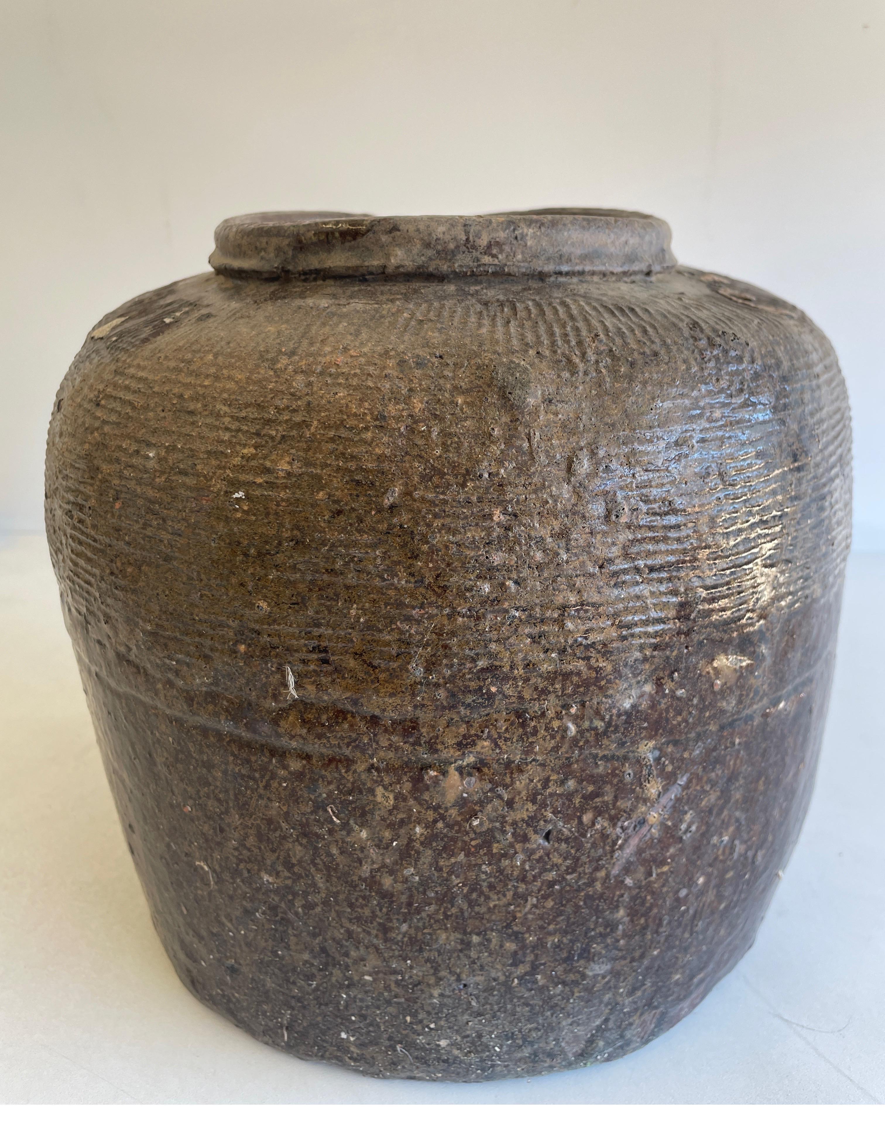 antique brown glazed pottery