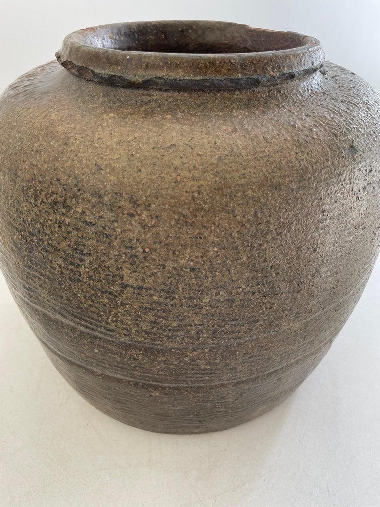 Clay Vintage Glazed Brown Pottery For Sale
