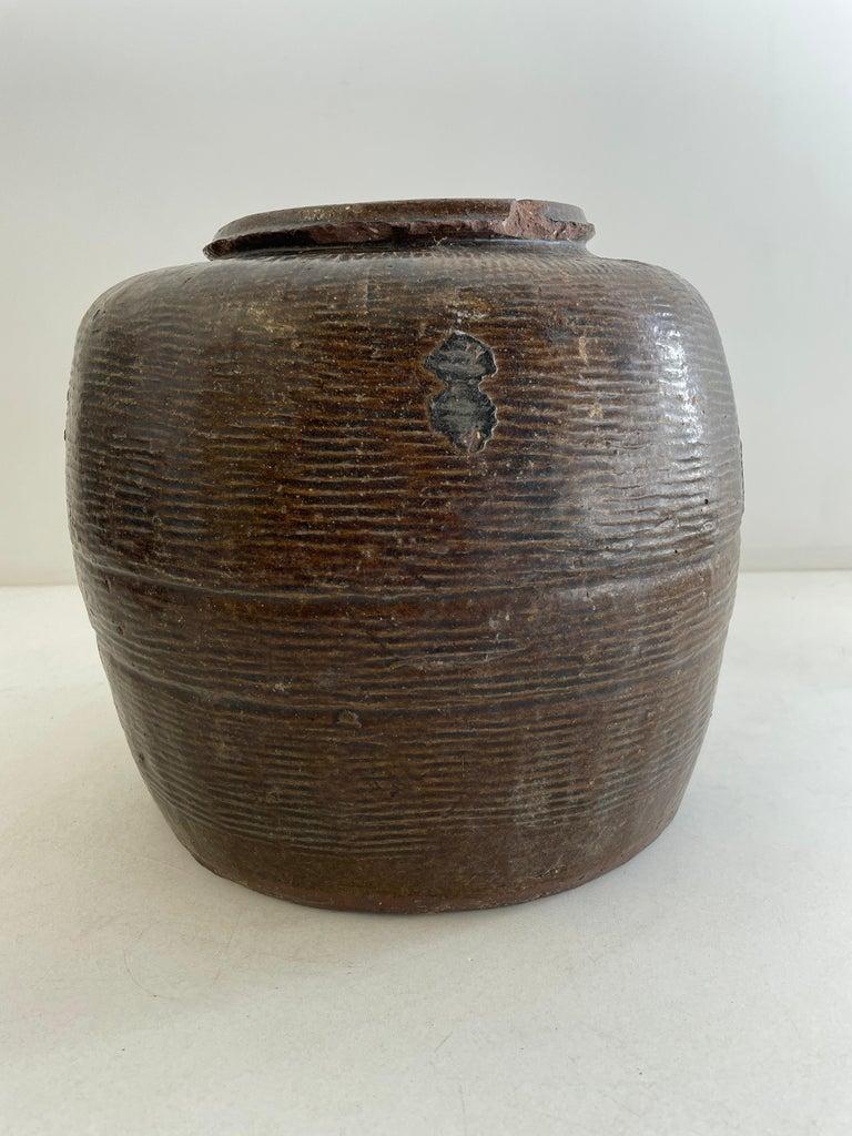 Ceramica vintage smaltata marrone in vendita 1