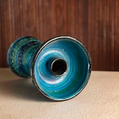 Vintage-Kerzenständer aus glasierter Keramik von Aldo Londi für Bitossi Ceramiche, Italien, 60er Jahre