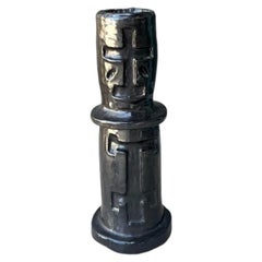 Vintage Glazed Ceramic Cross Vase