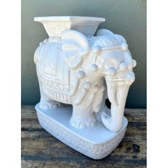 Taburete bajo de cerámica esmaltada vintage Elefante