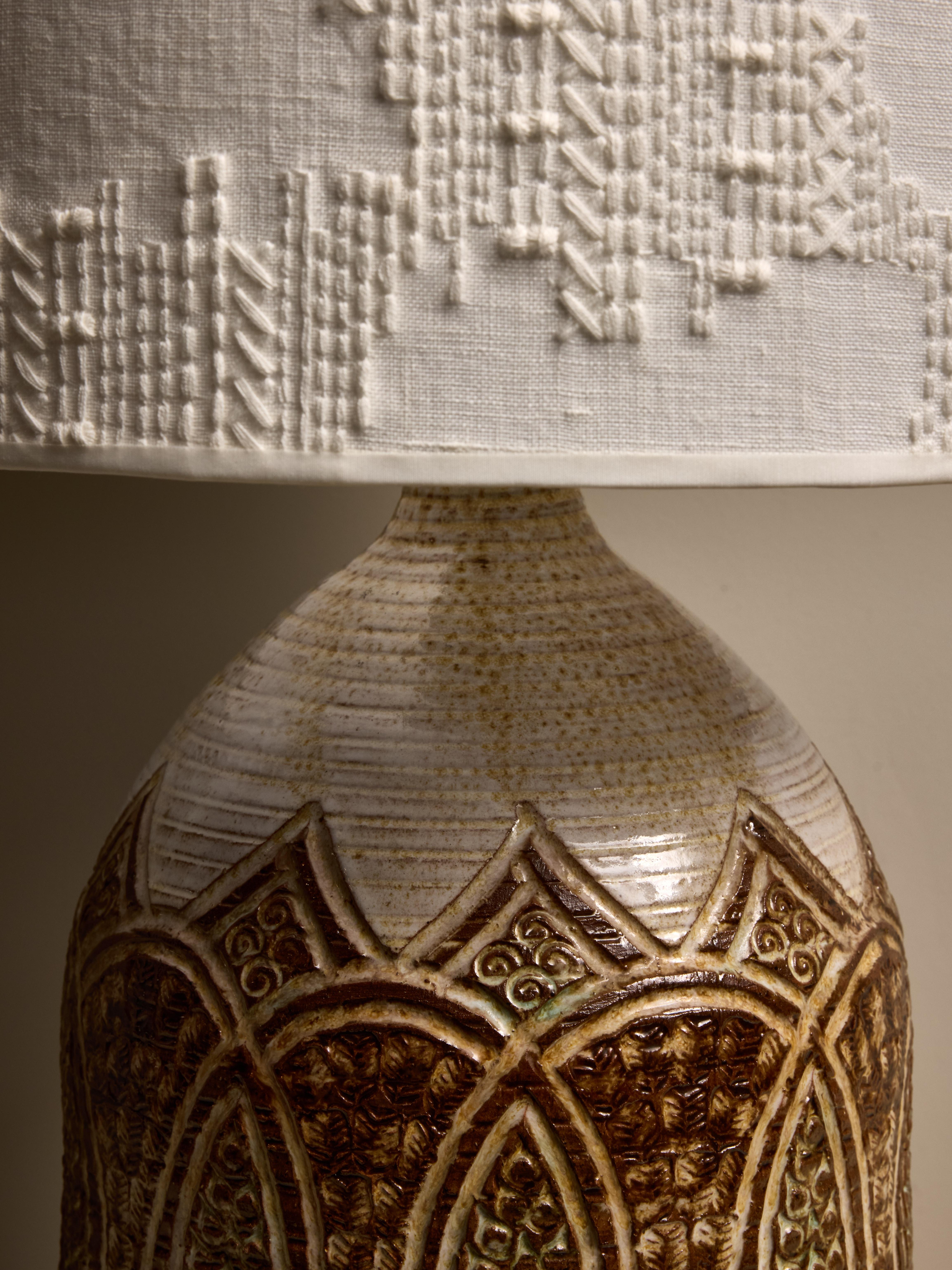 Französische glasierte Vintage-Tischlampe aus Keramik von Marcel Giraud im Zustand „Gut“ im Angebot in Saint-Ouen, IDF