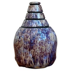 Vintage Glazed Ceramic Lidded Jar