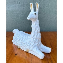 Vintage Glazed Ceramic Llama