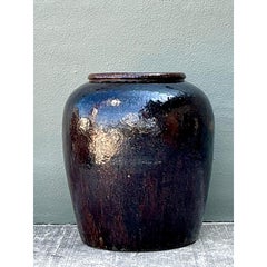 Urne Martaban Vintage en céramique émaillée