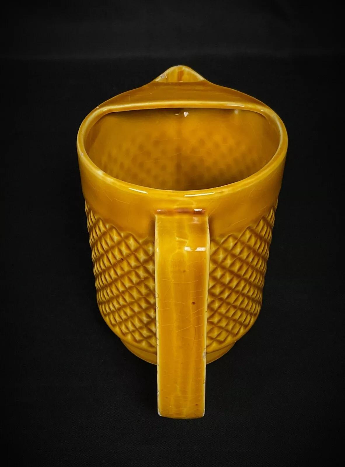 Vintage Glazed Ceramic Pitcher by Digoin Sarreguemines – Crackled Finish - 2Y483 For Sale 6