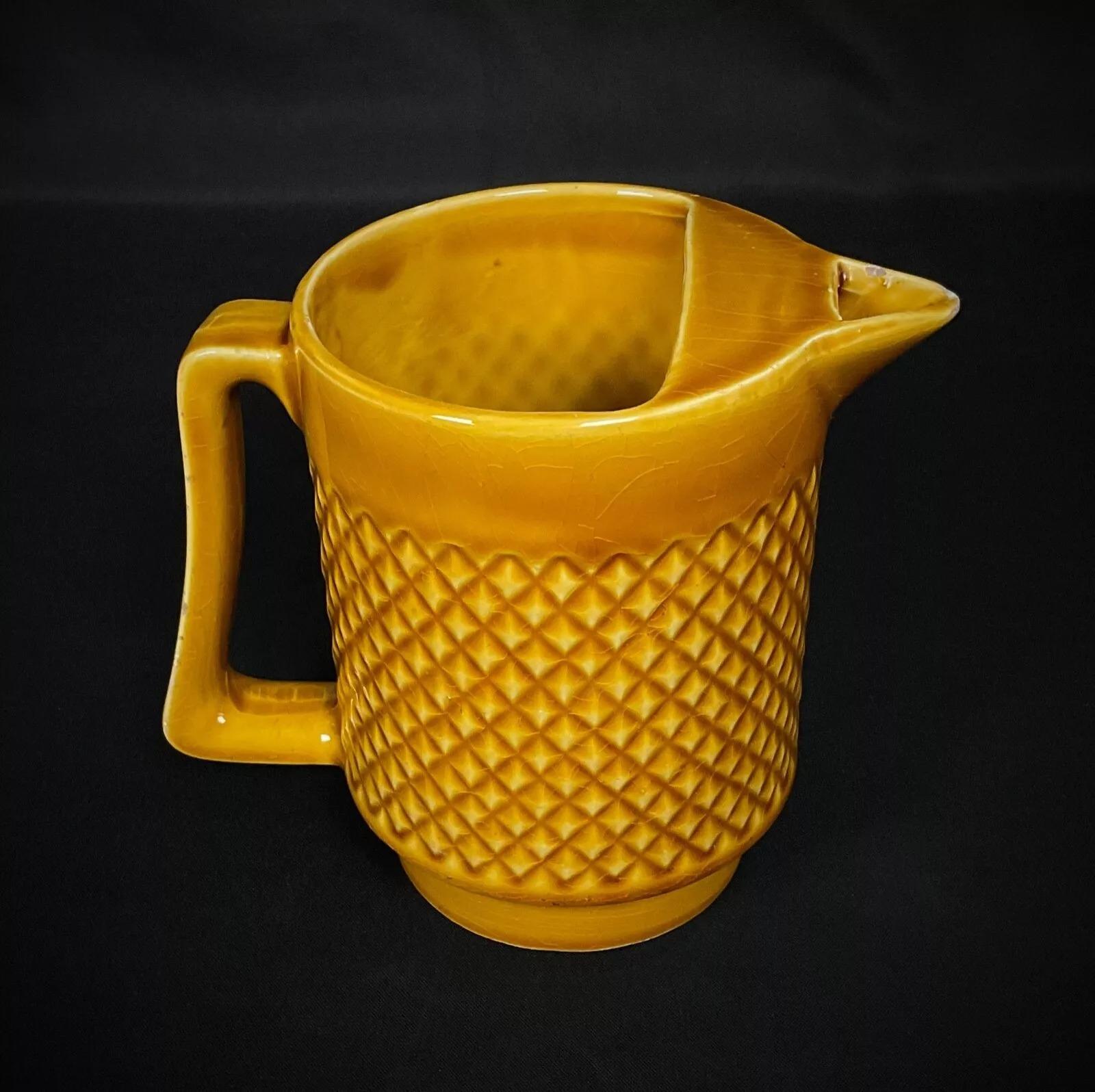 Vintage Glazed Ceramic Pitcher by Digoin Sarreguemines – Crackled Finish - 2Y483 For Sale 8