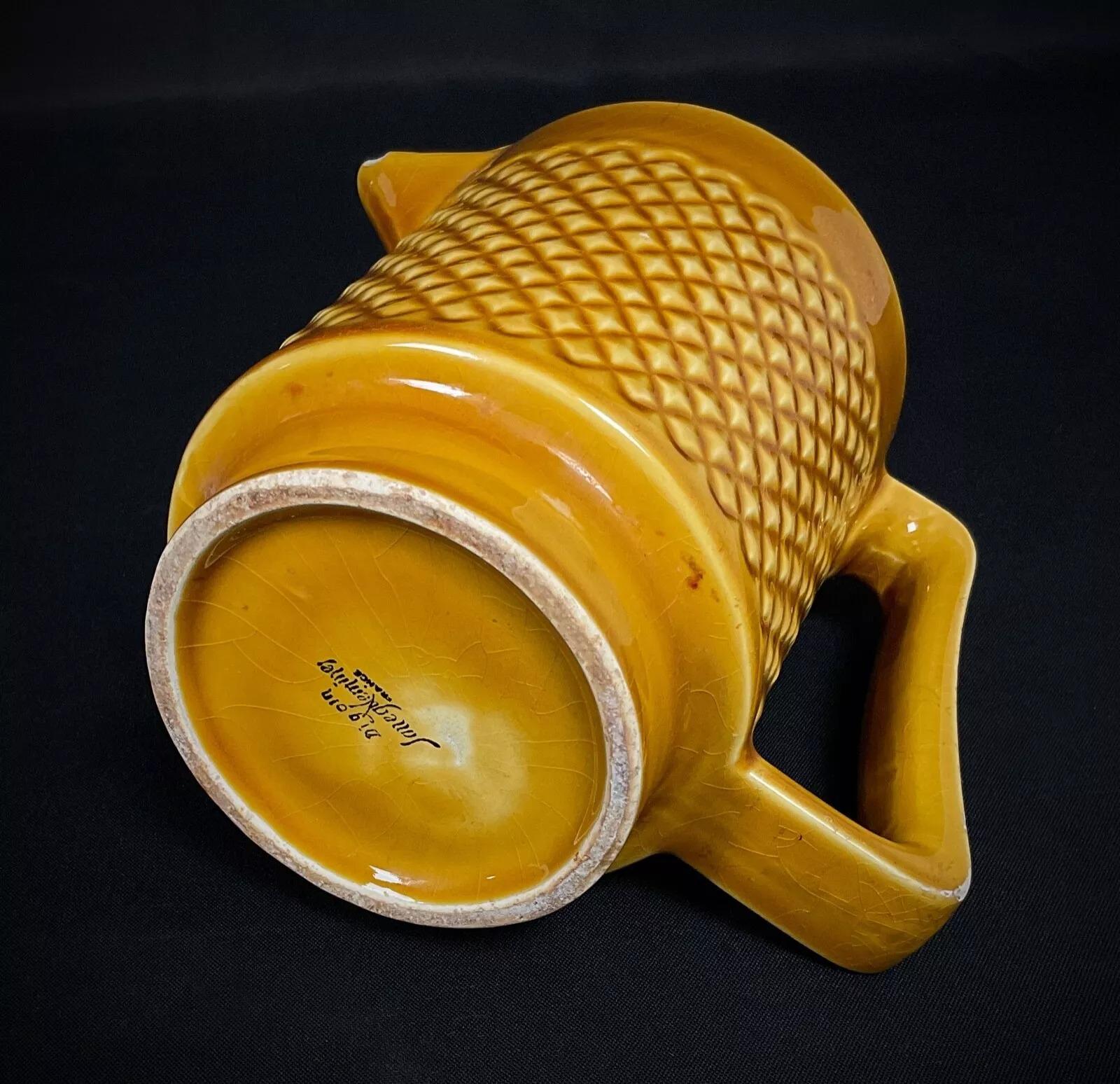 20th Century Vintage Glazed Ceramic Pitcher by Digoin Sarreguemines – Crackled Finish - 2Y483 For Sale