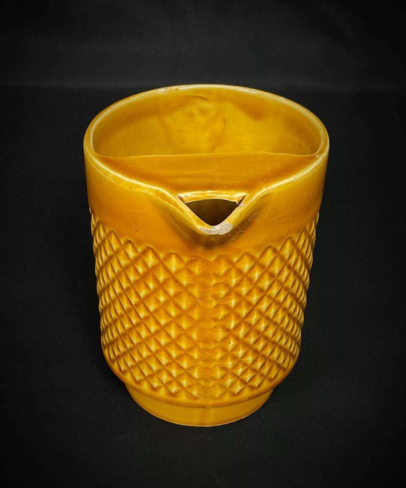 Vintage Glazed Ceramic Pitcher by Digoin Sarreguemines – Crackled Finish - 2Y483 For Sale 4