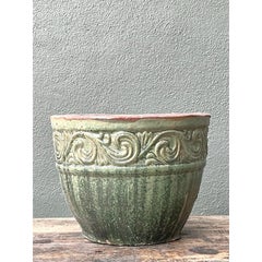 Vintage Glazed Ceramic Planter