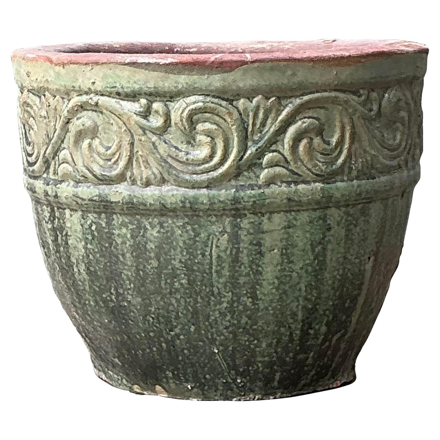 Vintage Glazed Ceramic Planter