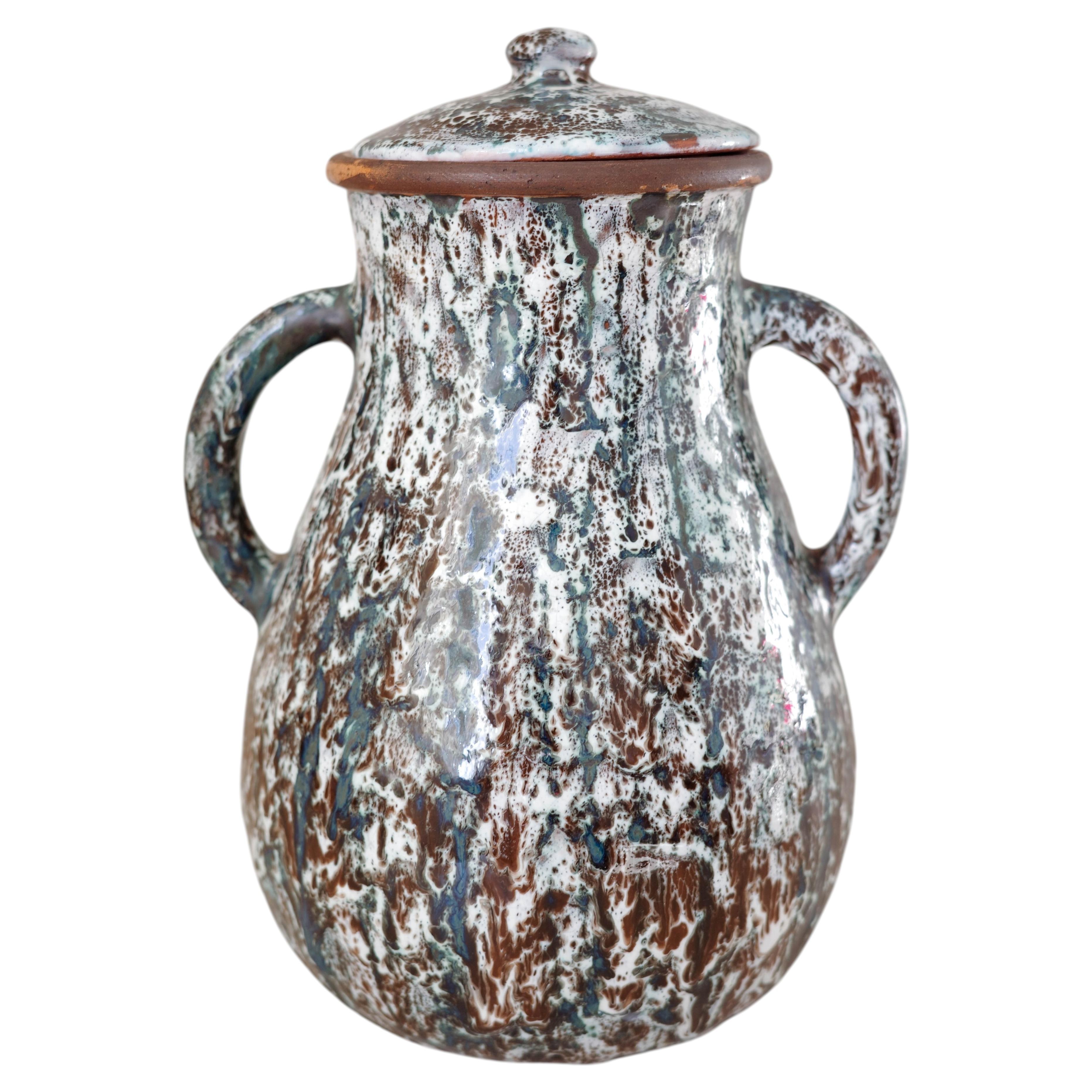 Vintage Glazed Ceramic Potiche