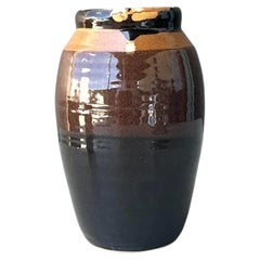 Vintage Glazed Ceramic Pottery Vase