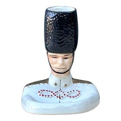 Vintage Glazed Ceramic Soldier Valet