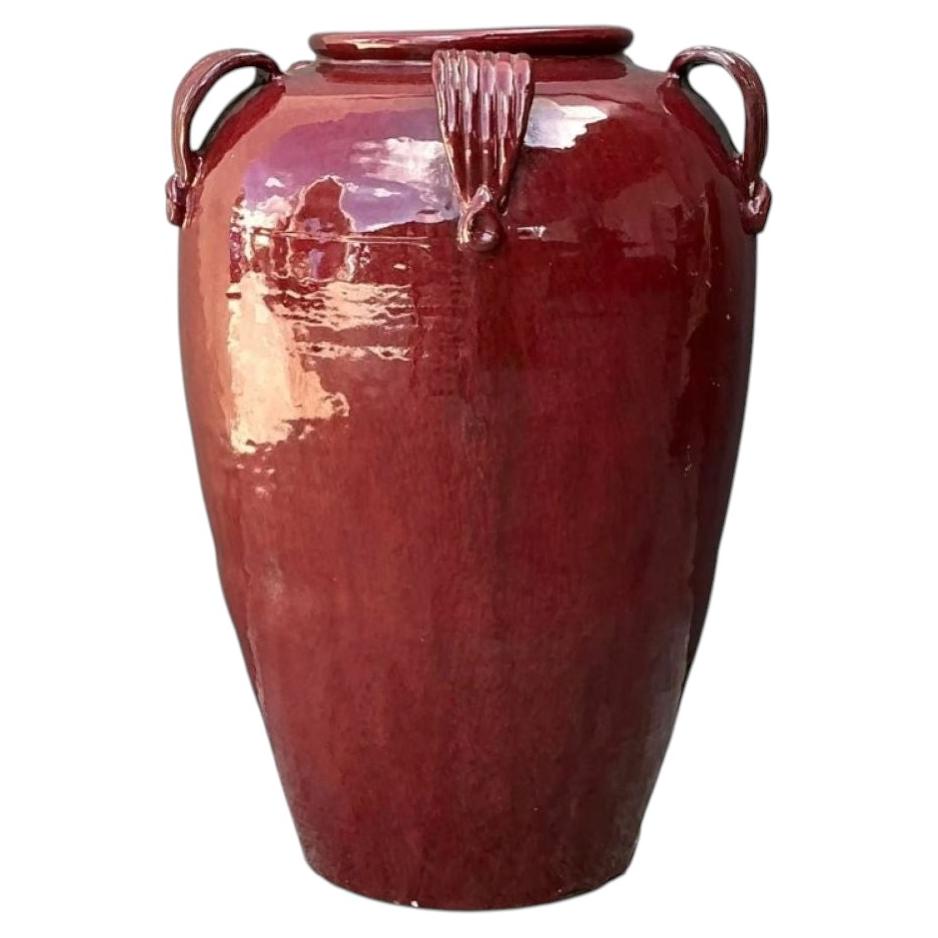 Vintage Glazed Ceramic Tall Stool For Sale
