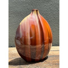 Vintage Glazed Ceramic Vase